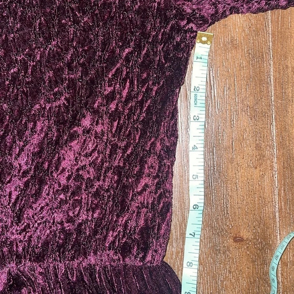 Vintage Circle T Western Purple Velvet Long Sleeve Smocked Maxi Dress XS S - Picture 4 of 11